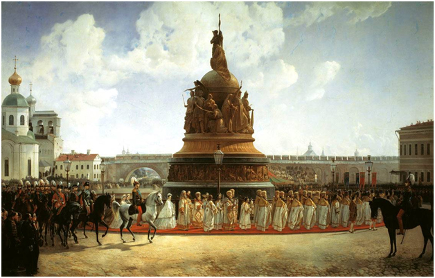 Открытие памятника «Тысячелетие России» в Новгороде, 1862 год