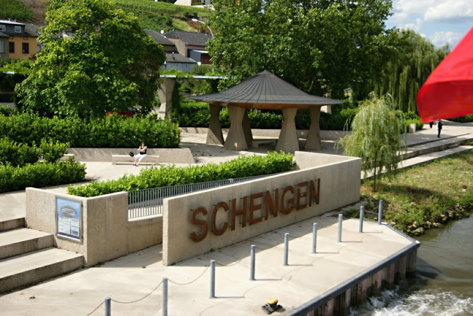 Причал деревни Шенген на реке Мозель.