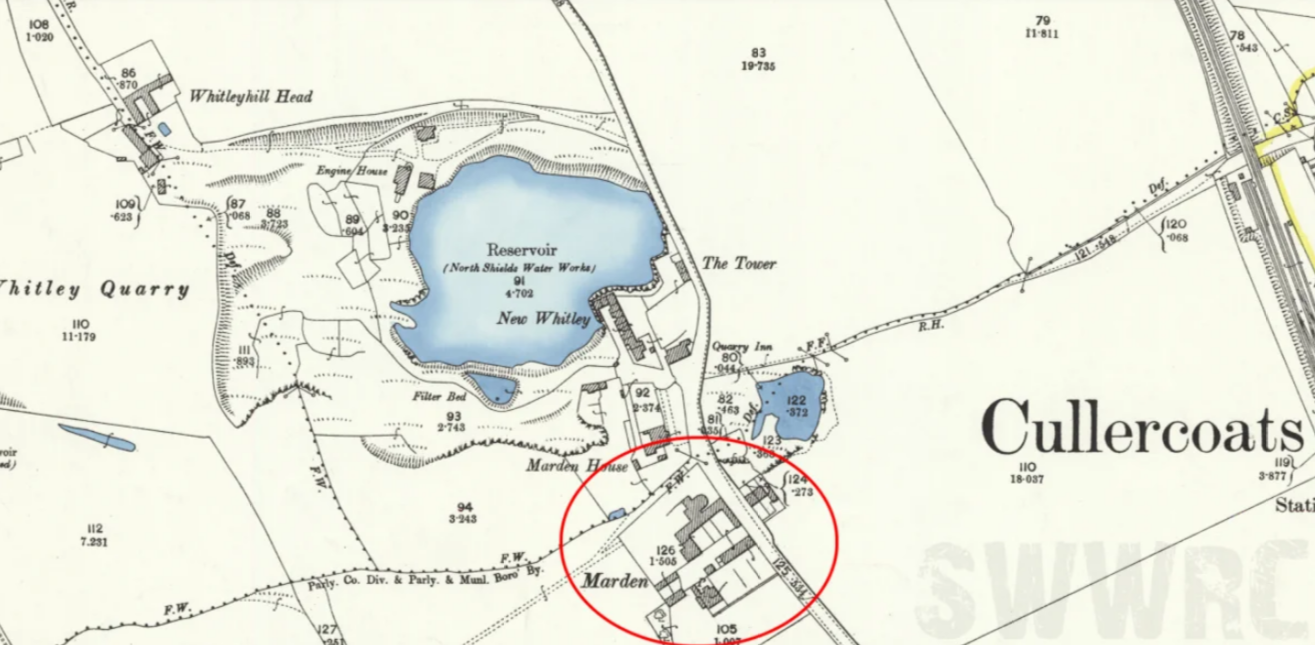 деревня Уитли-Бэй и местоположение каменоломен Мардена, где как предположительно содержались похищенные советские граждане. [нажмите что бы посмотреть на карте]
