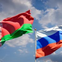 Флаги России и Беларуси